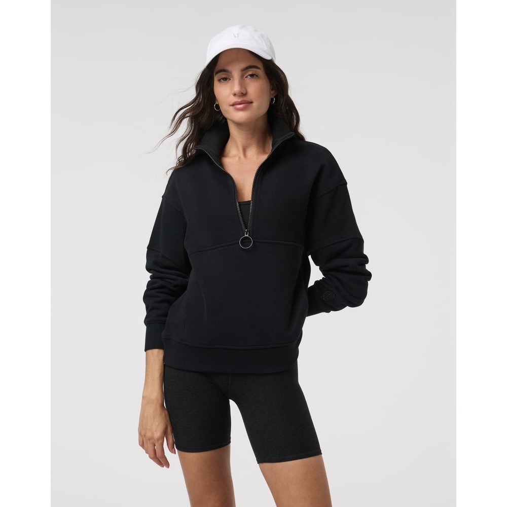 Vuori Sedona Half Zip Sweatshirt Black VW2005 Mock Neck Pullover Logo Small